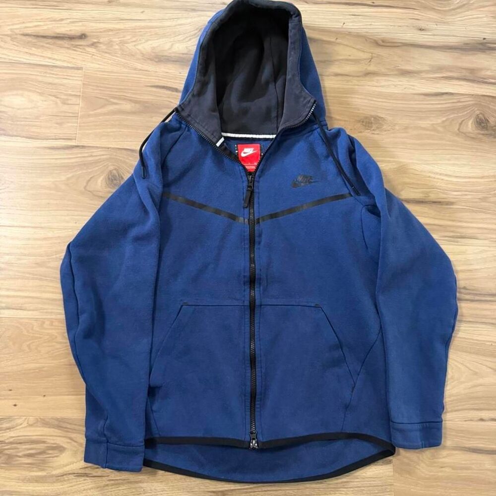 Nike tech blue zip up hoodie warm sportswear Size small